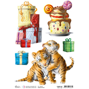 Party Time Rice Paper A4 - Ciao Bella Scrapbooking Paper