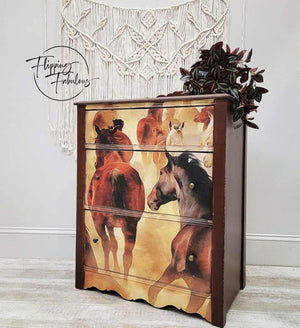 Herd of Horses Furniture Decoupage Paper - MINT by Michelle Decoupage