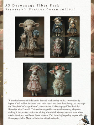 Shepherd's Cottage Decoupage Paper Pack - Redesign with Prima A3 Fiber Paper Set