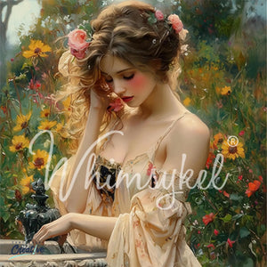 Rosewater Fountain Furniture Decoupage Paper - Whimsykel Designs Tissue Sheet