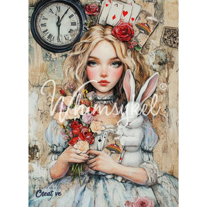 Allison Wonderland Furniture Decoupage Paper - Whimsykel Designs Tissue Sheet