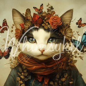 Butterfly Whisperer Cat Furniture Decoupage - Whimsykel Designs Tissue Paper