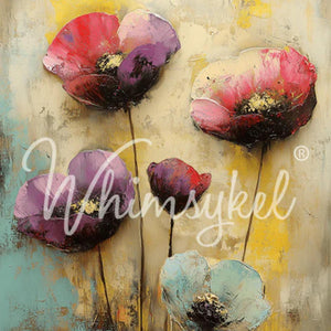 Painted Poppies Furniture Decoupage Paper - Whimsykel Designs Tissue Sheet
