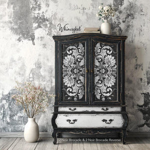 Noir Brocade & Noir Brocade REVERSED Furniture Decoupage - Whimsykel Designs Tissue Paper