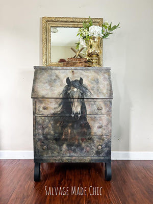 Heart Horse Furniture Decoupage - Whimsykel Designs Tissue Paper - Farmhouse Decor