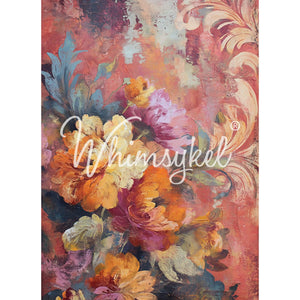 Blooming Alchemy Furniture Decoupage Paper - Whimsykel Designs Tissue Sheet - Floral Craft DIY