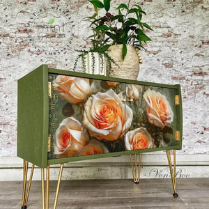 Roses on High Furniture Decoupage Paper, MINT by Michelle Decoupage