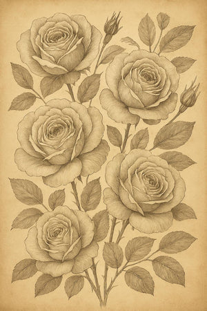 Botanical Illustration II A1 Decoupage Paper - MINT by Michelle Furniture Decoupage
