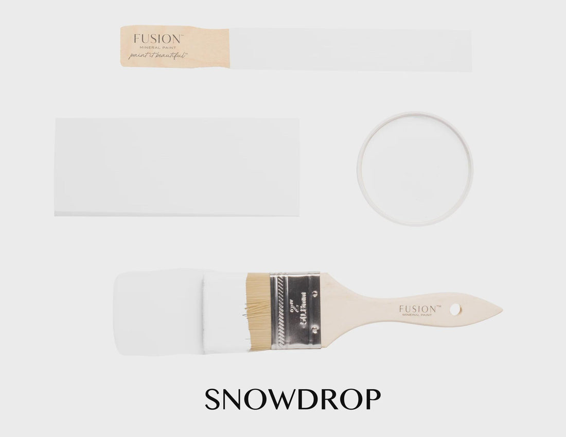 Snow Drop White Fusion Mineral Paint - Matte Finish Furniture Paint - Pint Size