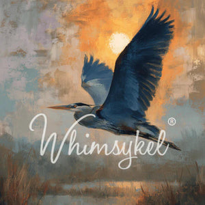 Wings of Dawn Decoupage Paper, Whimsykel Designs Tissue Paper - Heron Flying