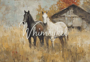 Barnyard Companions Furniture Decoupage - Whimsykel Designs Tissue Paper - Farmhouse Horses