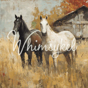 Barnyard Companions Furniture Decoupage - Whimsykel Designs Tissue Paper - Farmhouse Horses