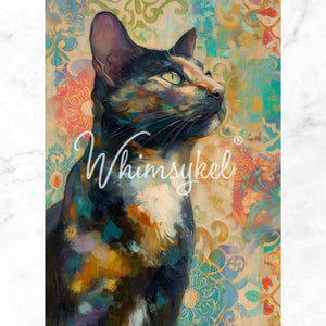 Tortoise Shell Cat Furniture Decoupage Paper - Whimsykel Designs Tissue Sheet - Everyday Companions