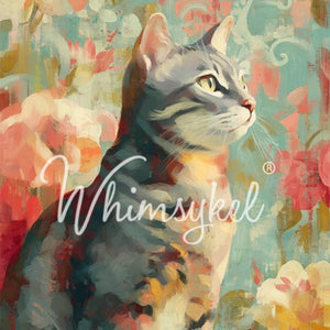 Gray Tabby Cat Furniture Decoupage - Whimsykel Designs Tissue Paper - Everyday Companions