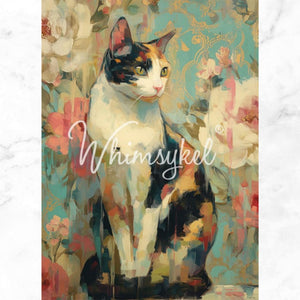 Calico Cat Furniture Decoupage Paper - Whimsykel Designs Tissue Sheet - Everyday Companion Collection