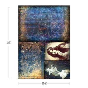 Finnabair Nightdreaming A3 Decoupage - Redesign with Prima Decor Fiber Paper Sheet