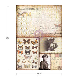 South Hampton Butterflies Finnabair A3 Decoupage - Redesign with Prima Decor Fiber Paper Sheet
