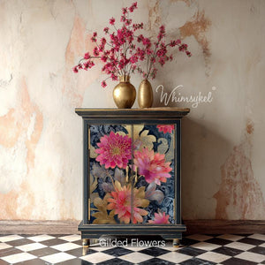 Gilded Flowers Furniture Decoupage - Whimsykel Designs Tissue Paper