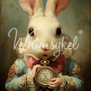 Important Date Furniture Decoupage - Whimsykel Designs Tissue Paper - Whimsical White Rabbit