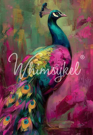 Regal Confidence Peacock Furniture Decoupage - Whimsykel Designs Tissue Paper