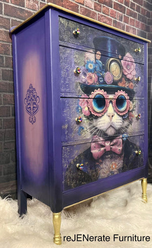 Dapper Dan Furniture Decoupage Paper - Whimsykel Designs - Steampunk Cat