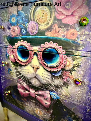 Dapper Dan Furniture Decoupage Paper - Whimsykel Designs - Steampunk Cat