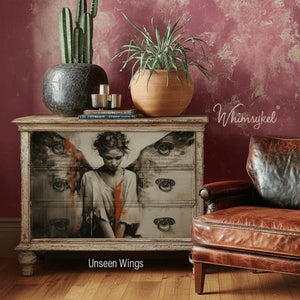 Unseen Wings Furniture Decoupage - Whimsykel Designs Tissue Paper