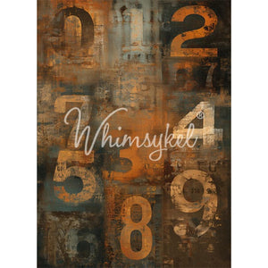 Number Grunge Furniture Decoupage - Whimsykel Designs Tissue Paper
