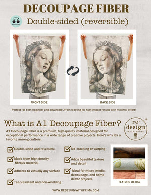Sunken Gold Decoupage Paper - Redesign with Prima A1 Fiber Sheet - Sunflower Decoupage