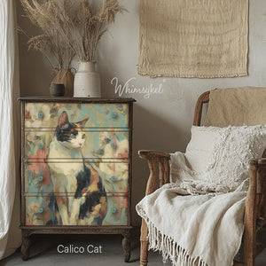 Calico Cat Furniture Decoupage Paper - Whimsykel Designs Tissue Sheet - Everyday Companion Collection