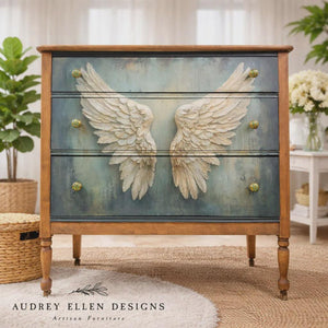 Angel Wings Furniture Decoupage - Whimsykel Designs Tissue Paper - Feather Wings