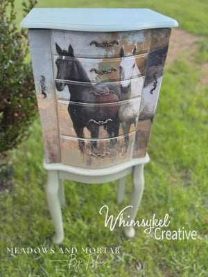Barnyard Companions Furniture Decoupage - Whimsykel Designs Tissue Paper - Farmhouse Horses