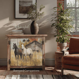 Barnyard Companions Furniture Decoupage - Whimsykel Designs Tissue Paper - Farmhouse Horses