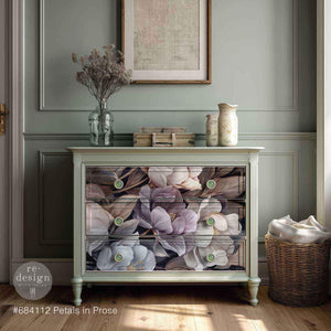 Petals in Prose Furniture Decoupage Paper - Redesign with Prima Fiber Tissue Sheet