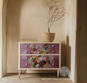 Magenta Mirage Furniture Decoupage Paper - Redesign with Prima Fiber Tissue Sheet