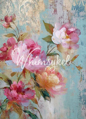 Fresco of Roses Furniture Decoupage - Whimsykel Designs Tissue Paper