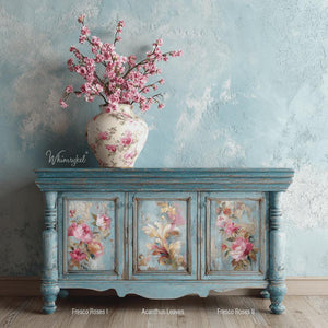 Acanthus Fresco Furniture Decoupage - Whimsykel Designs Tissue Paper