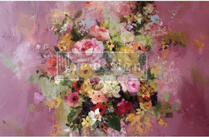 Magenta Mirage Furniture Decoupage Paper - Redesign with Prima Fiber Tissue Sheet
