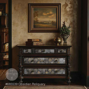 Obsidian Reliquary Furniture Decoupage Paper - Redesign with Prima Fiber Tissue Sheet