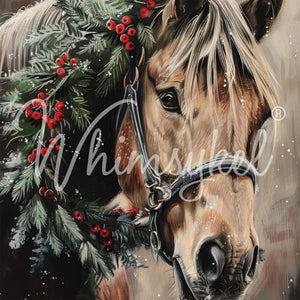 Yuletide Steed Decoupage Paper, Whimsykel Designs Tissue Sheet, Holiday Craft Paper