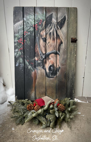 Yuletide Steed Decoupage Paper, Whimsykel Designs Tissue Sheet, Holiday Craft Paper