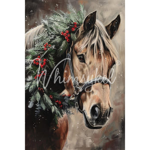Yuletide Steed Decoupage Paper, Whimsykel Designs Tissue Sheet, Holiday Craft Paper