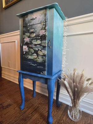 Blue Waterlilies Furniture Decoupage, Whimsykel Designs Tissue Paper