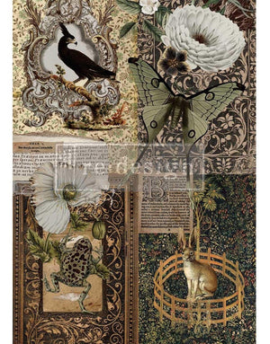 Secret Conservatory Decoupage Paper - Redesign with Prima A1 Fiber Sheet