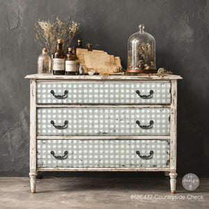 Countryside Check Decoupage Paper - Redesign with Prima A1 Fiber Sheet