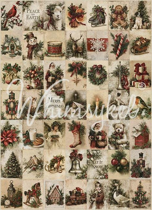 Christmas Keepsakes Decoupage Paper, Whimsykel Designs Tissue Sheet, Holiday Craft Paper
