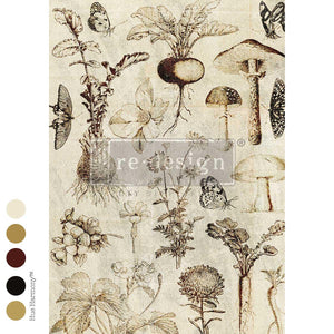 Botanist's Fields Notes Decoupage Paper - Redesign with Prima A3 Fiber Sheet