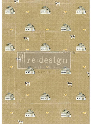 Dairy Valley Decoupage Paper - Redesign with Prima A3 Fiber Sheet