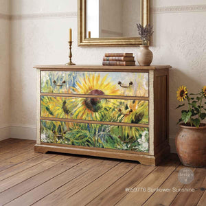 Sunflower Sunshine Decoupage Paper - Redesign with Prima Floral A1 Fiber Sheet