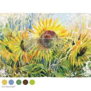 Sunflower Sunshine Decoupage Paper - Redesign with Prima Floral A1 Fiber Sheet